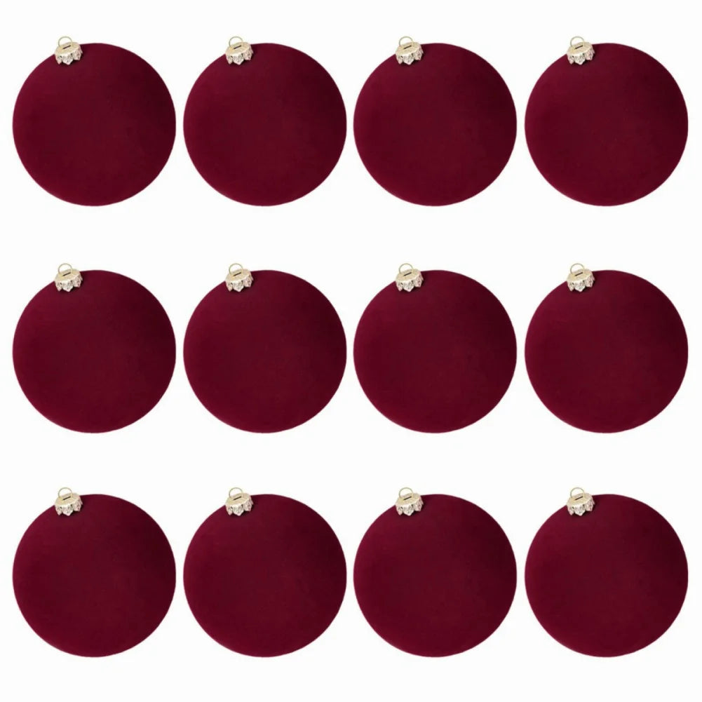 12pcs/set Velvet Christmas Ball Pendant 8cm