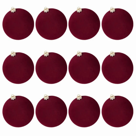 12pcs/set Velvet Christmas Ball Pendant 8cm